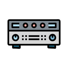Isolated audio receiver icon on a black background
