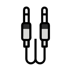Minimalist USB-C cable connector icon on black background