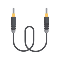 Audio Cable Illustration, Gray Wire with Black Background