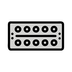 Pill blister pack on a black background illustration