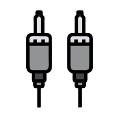 Two isolated audio jack plugs on a black backdrop