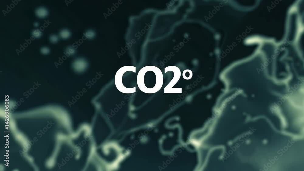 Poster green mist background with co2 text for environmental concepts