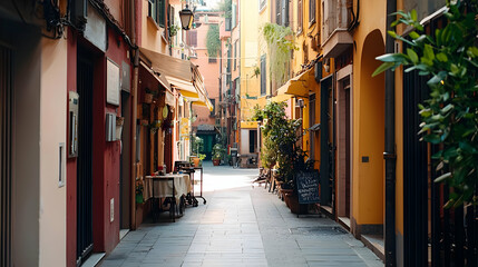 Fototapeta premium Colorful Italian Alleyway On Sunny Day