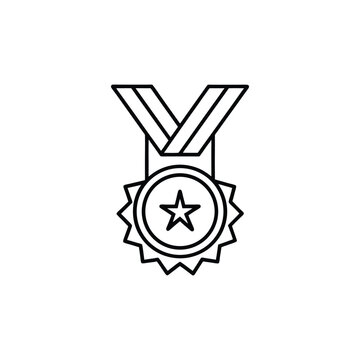 vector illustration of a badge , best seller gold madel line art design on white background