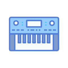 Synth Keyboard Illustration: Modern Blue Design Icon
