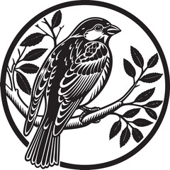 Obraz premium Italian Sparrow bird silhouette