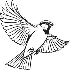 Italian Sparrow bird silhouette