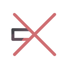 Obraz premium Muted Volume Icon with Cross on Black Background