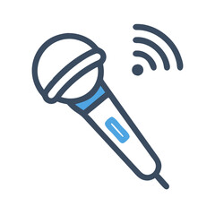 Wireless microphone symbol, podcasting equipment, and audio broadcasting