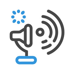 Megaphone, Announcement, Communication, Promotion Icon on Black Background