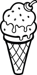 Outlined Drawing of an Ice Cream Cone