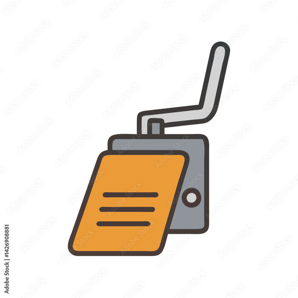 Poster orange file folder vector icon with handle design