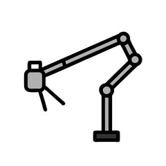 Modern Gray Desk Lamp Illustration on Black Background