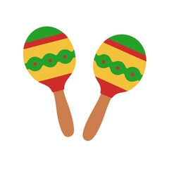 Colorful Maracas Illustration: Fiesta, Music, Celebration, Dance