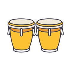 Cartoon Yellow Bongos Illustration on a Black Background