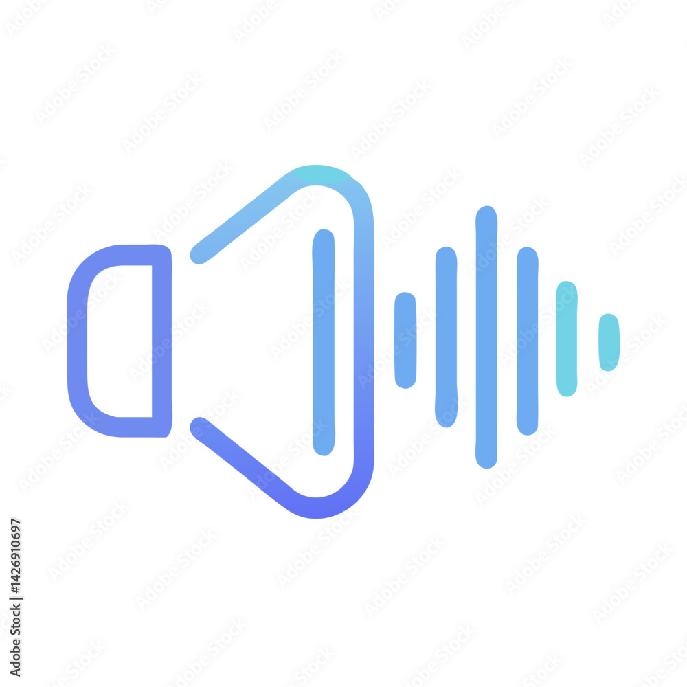 Poster sound wave vector icon with gradient color scheme