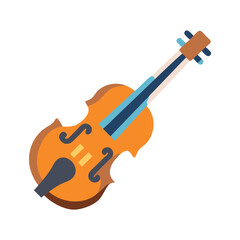 Fototapeta premium Simplified Violin Illustration Isolated on Black Background Art
