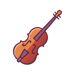 Fototapeta premium Cartoon Violin Illustration on Black Background for Designs