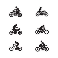 Fototapeta premium Rider on Bike – Minimalist Silhouette Art