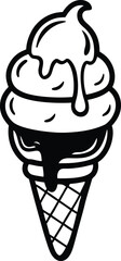 Outlined Drawing of an Ice Cream Cone
