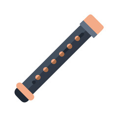 Simple Icon Illustration of a Black and Beige Flute