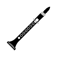 Isolated clarinet drawing, minimalistic design on dark background