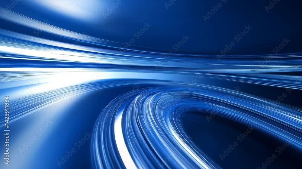 Poster blue and white abstract background featuring dynamic lines creating a modern and artistic visual dis