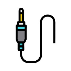 Illustration of a Audio Jack 3.5mm Connector on Black