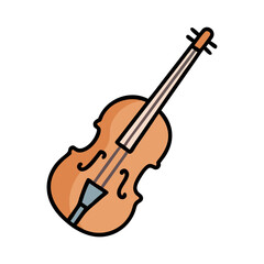 Fototapeta premium Stylized Violin Illustration Against Black Background, Isolated Image