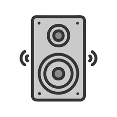 Loudspeaker icon graphic, sound speaker with sound wave