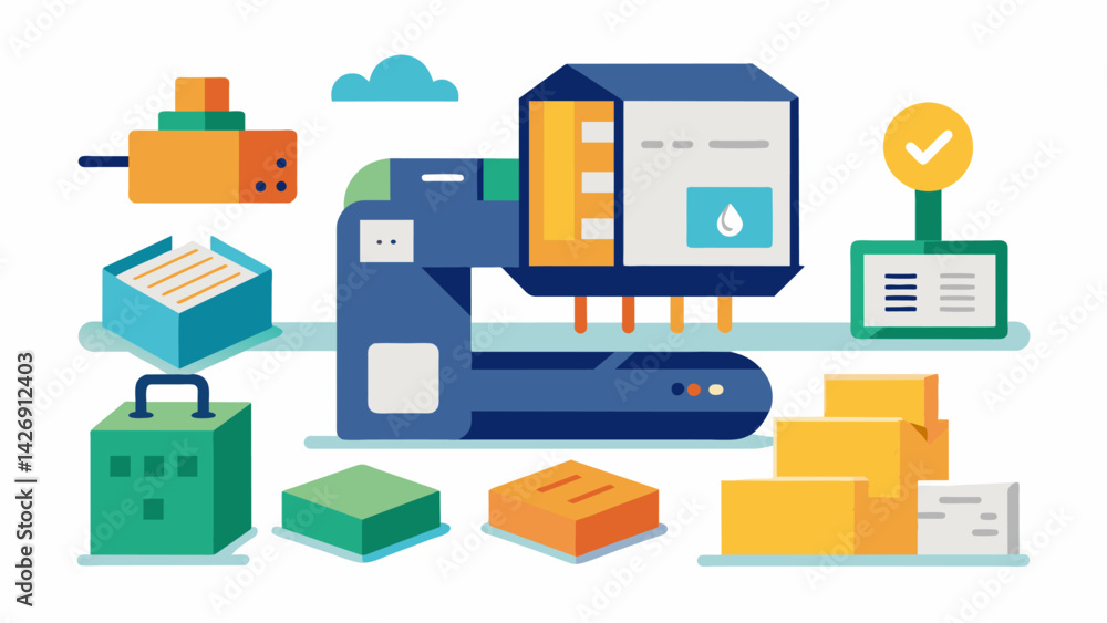 Poster the printers versatility is displayed as it seamlessly switches between different materials such as 