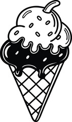 Outlined Drawing of an Ice Cream Cone