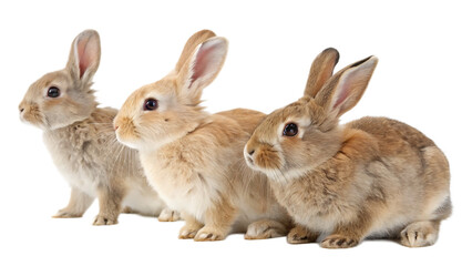 Fototapeta premium set of rabbit isolated on white background, PNG
