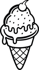 Outlined Drawing of an Ice Cream Cone