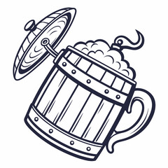 Fototapeta premium Oktoberfest Beer Mug AI Design File on White Background – Microstock Digital Graphic