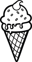 Outlined Drawing of an Ice Cream Cone