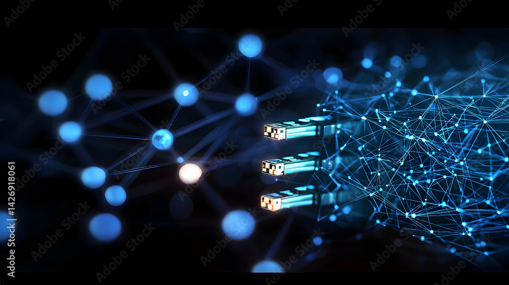 Poster abstract network connection technology