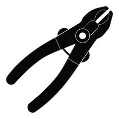 Isolated Black  Vcetor wire crimper on white background