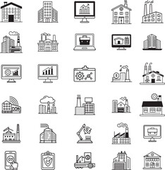 industries icons set