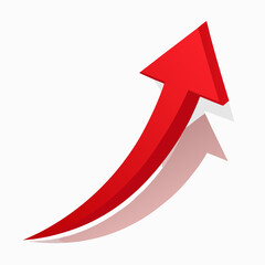 red arrow on white background