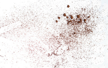Dry soil explosion isolated on white background