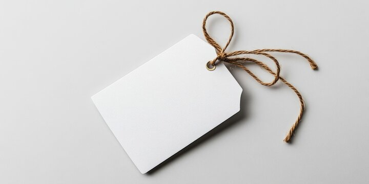 White tag on gray surface