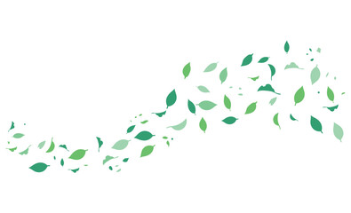 green leaves falling, falling leaves background vector illustration