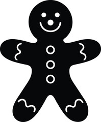 gingerbread man isolated on black