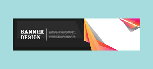 Modern business and corporate horizontal abstract banner template creative