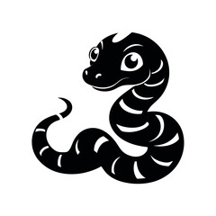 Fototapeta premium Baby Ball Python Vector Silhouette