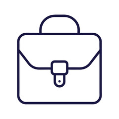 Thin Straight Line Bag Icon with Clasp