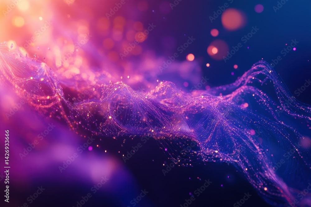 Leinwandbilder abstract depiction of data flowing through a network with vibrant colors and dynamic patterns, 4k ab