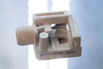 Metal object printed on 3D printer from metal powder Model created on 3D printer
