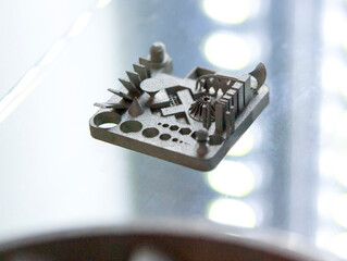 Metal object printed on 3D printer from metal powder Model created on 3D printer